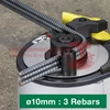 3 db 10 mm átmérőjű betonacél hajlítása VB3616DA géppel