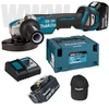 Makita DGA519RTJ Akkus sarokcsiszoló X-LOCK (18V/2x5.0Ah) MAKPAC kofferben + AJÁNDÉK