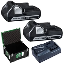 Hitachi (HiKOKI) 2db BSL1825 akku 18V/2.5Ah + Hitachi (HiKOKI) UC18YFSL töltő csomag HITBOX kofferben