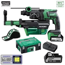 Hitachi (HiKOKI) DH18DPC-5Ah-vacuum Akkus fúrókalapács (18V/2x5.0Ah) HITBOX kofferben