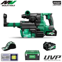 Hitachi (HiKOKI) DH3628DA-WEZ Akkus fúrókalapács porelszívóval MULTI Volt (36V/2x2.5Ah) HITBOX kofferben