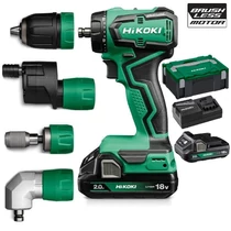 Hitachi (HiKOKI) DS18DDQ-WRZ Akkus cseretokmányos fúró-csavarbehajtó (18V/2x2.0Ah) alap + 3 fej HITBOX kofferben