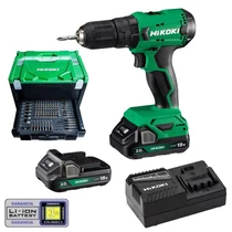 Hitachi (HiKOKI) DV18DA-40030037 Akkus ütvefúró-csavarbehajtó (18V/2x2,0Ah) 100db-os bitkészlettel HITBOX kofferben