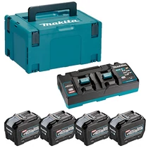 Makita 4db BL4080F Akku csomag XGT + DC40RB Dupla töltő MAKPAC kofferben (1910A8-3)