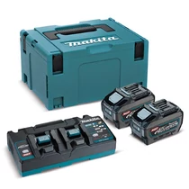 Makita 2db BL4050F akku csomag XGT + DC40RB Dupla töltő MAKPAC kofferben (191U13-9)