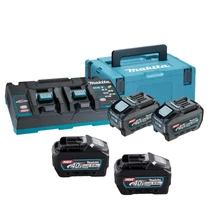 Makita 4db BL4050F akku csomag XGT + DC40RB Dupla töltő MAKPAC kofferben (191U42-2)