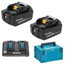 Makita 2db BL1850 akku csomag LXT + DC18RD Dupla töltő MAKPAC kofferben
