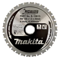 Makita Specialized Carbide körfűrésztárcsa akkumulátoros körfűrészhez fémre 136x20mm Z30 (B-10615)