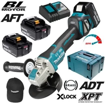 Makita DGA519RTJ Akkus sarokcsiszoló (18V/2x5.0Ah) MAKPAC kofferben