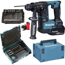 Makita DHR171FJX1 SDS-Plus Akkus fúrókalapács (18V/2x3.0Ah) + 65 db-os bitkészlet (B-69478) MAKPAC kofferekben