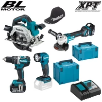 Makita DLX4154TJ Akkus szett 18V Li-ion (DHP484Z+DGA513Z+DHS661Z+ML815)