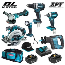 Makita DLX6092T Akkus szett 18V Li-ion (DGA504Z+DHP484Z+DHS680Z+DJR188Z+DTD153Z+DML802)