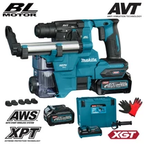 Makita HR010GD201 akkus SDS Plus Fúró-vésőkalapács 40V MAX XGT/2x2.5Ah MAKPAC kofferben Makita HR010GD201 akkus SDS Plus Fúró-vésőkalapács 40V MAX XGT/2x2.5Ah MAKPAC kofferben