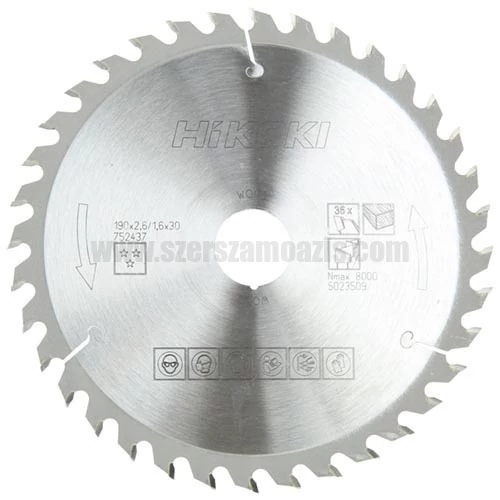 Hitachi (HiKOKI) Körfűrészlap fához TCT 190x20mm 36 fog (752484)
