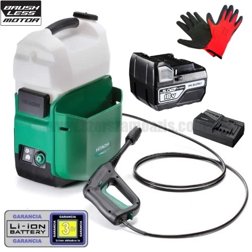 Hitachi (HiKOKI) AW18DBL-5Ah Akkus magasnyomású mosó (18V/5,0Ah)
