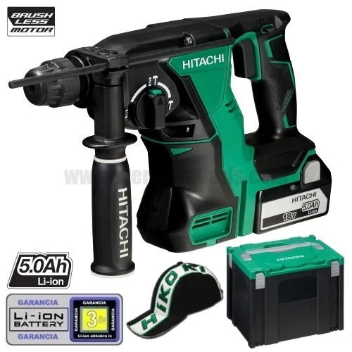 Hitachi DH18DBL-5Ah Akkus fúró-vésőkalapács (18V/2x5.0Ah) HITBOX kofferben + AJÁNDÉK