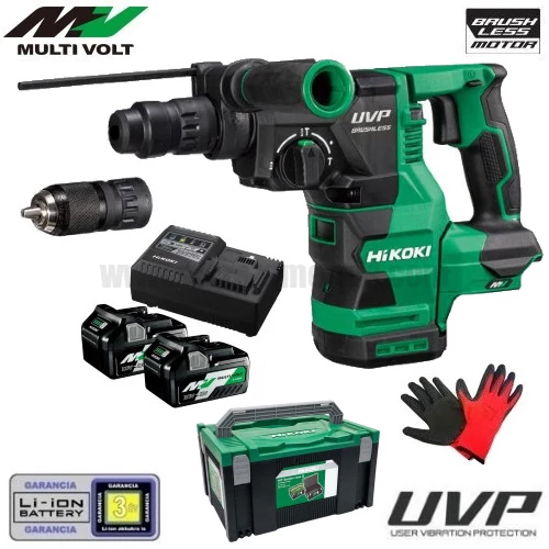 Hitachi (HiKOKI) DH3628DC-WVZ Akkus fúrókalapács MULTI Volt (36V/2x4.0Ah) HITBOX kofferben