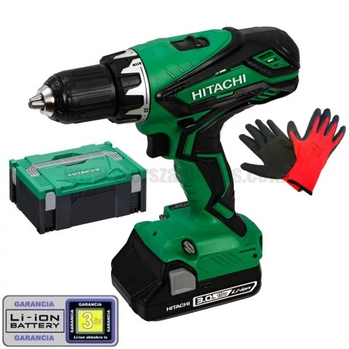 Hitachi DS18DJL-3Ah Akkus fúró-csavarbehajtó (18V/2x3.0Ah) HITBOX kofferben