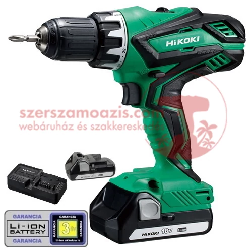 Hitachi (HiKOKI) DS18DJL-KARTON Akkus fúró-csavarbehajtó papírdobozban (18V/2x2.0Ah)