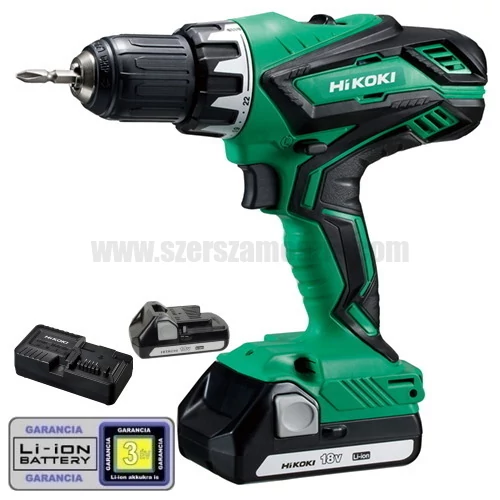 Hitachi (HiKOKI) DS18DJL-KARTON Akkus fúró-csavarbehajtó papírdobozban (18V/2x2.0Ah)