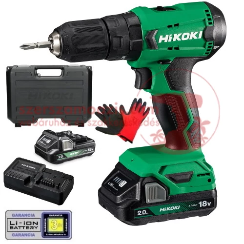 Hitachi (HiKOKI) DV18DA-koffer Akkus ütvefúró-csavarbehajtó (18V/2x2.0Ah/50Nm) kofferben + AJÁNDÉK