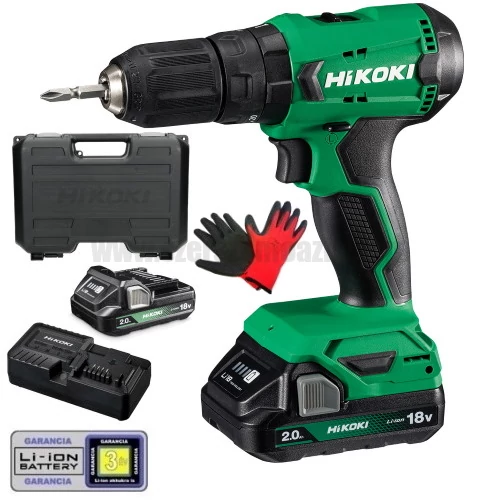 Hitachi (HiKOKI) DV18DA-koffer Akkus ütvefúró-csavarbehajtó (18V/2x2.0Ah/50Nm) kofferben + AJÁNDÉK