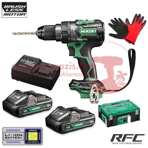 Hitachi (HiKOKI) DV18DC-WHZ Akkus ütvefúró-csavarozó (18V/2x4.0Ah) HITBOX kofferben
