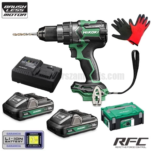 Hitachi (HiKOKI) DV18DC-WHZ Akkus ütvefúró-csavarozó (18V/2x4.0Ah) HITBOX kofferben