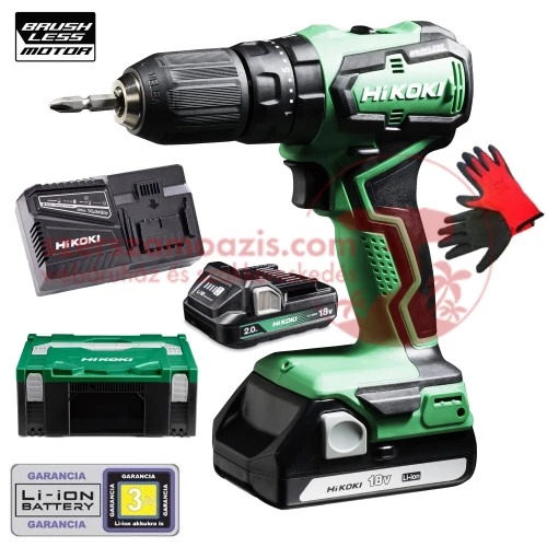 Hitachi (HiKOKI) DV18DD-WRZ akkus Ütvefúró-csavarbehajtó (18V/2x2.0Ah/55Nm) HITBOX kofferben