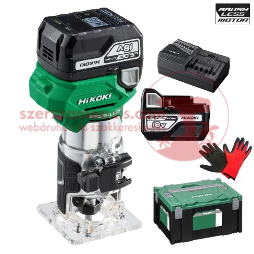 Hitachi (HiKOKI) M1808DA Akkus élmaró (18V/2x5.0Ah/6-8mm) HITBOX kofferben