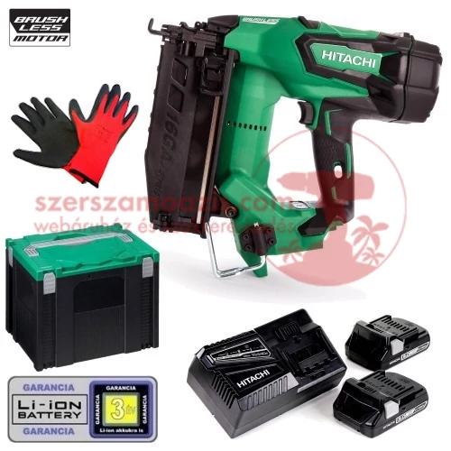 Hitachi NT1865DBSL Akkus légrugós szögbelövő 25-65mm (16Ga)