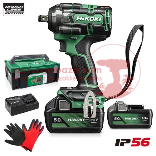 Hitachi (HiKOKI) WR18DH-WPZ akkus ütvecsavarozó (18V/2x5.0Ah/345Nm) HITBOX kofferben
