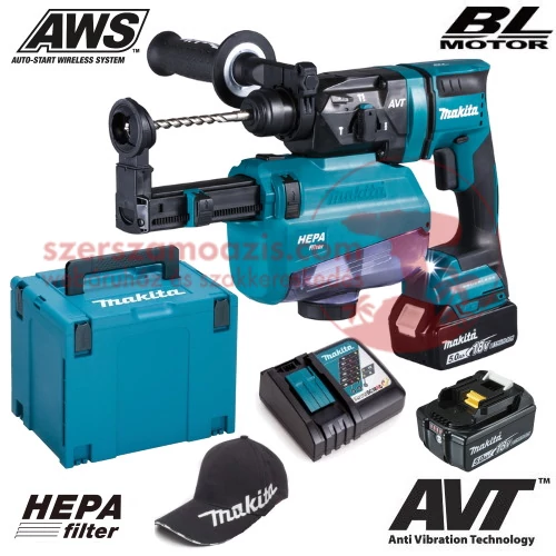 Makita DHR182RTWJ Akkus fúró-vésőkalapács (18V/2x5.0Ah) MAKPAC kofferben 