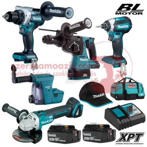 Makita DLX4155TX1 akkus szett 18V Li-ion (DDF486Z + DGA504Z + DHR243RTJW + DTD153Z)