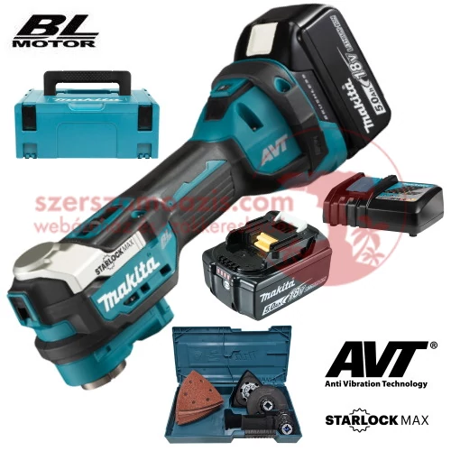 Makita DTM52RTJX1 Akkus multifunkciós gép tartozékokkal (18V/2x5.0Ah) MAKPAC kofferben