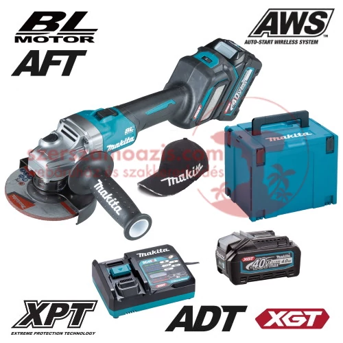 Makita GA026GM201 Akkus sarokcsiszoló 40V MAX XGT/2x4.0Ah/125mm MAKPAC kofferben