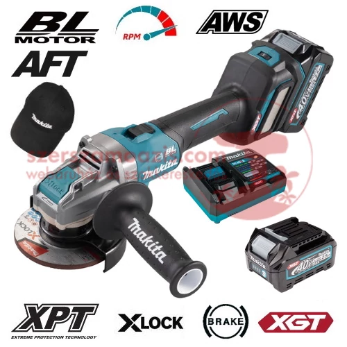 Makita GA041GD201 Akkus sarokcsiszoló X-LOCK 40V MAX XGT/2x2.5Ah/125mm kofferben