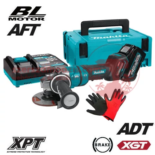 Makita GA050GT101 akkus Sarokcsiszoló 40V MAX XGT/1x5.0Ah/125mm MAKPAC kofferben