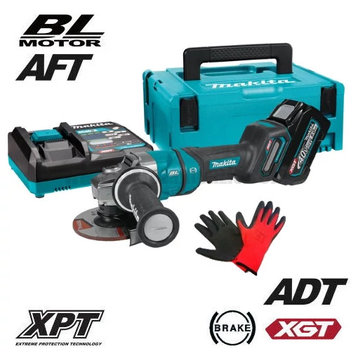 Makita GA050GT101 akkus Sarokcsiszoló 40V MAX XGT/1x5.0Ah/125mm MAKPAC kofferben