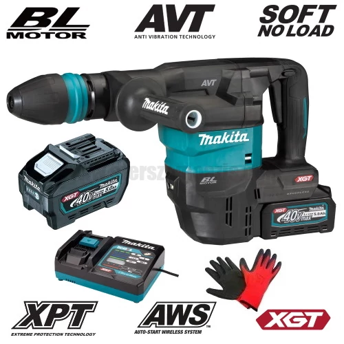 Makita HM001GT201 Akkus SDS-Max vésőkalapács 40V MAX XGT/2x5.0Ah/9.4J kofferben