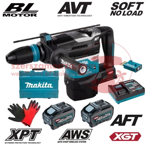 Makita HR005GT202 Akkus SDS-Max fúró-vésőkalapács 40V MAX XGT/8J/2x5.0Ah kofferben + AJÁNDÉK