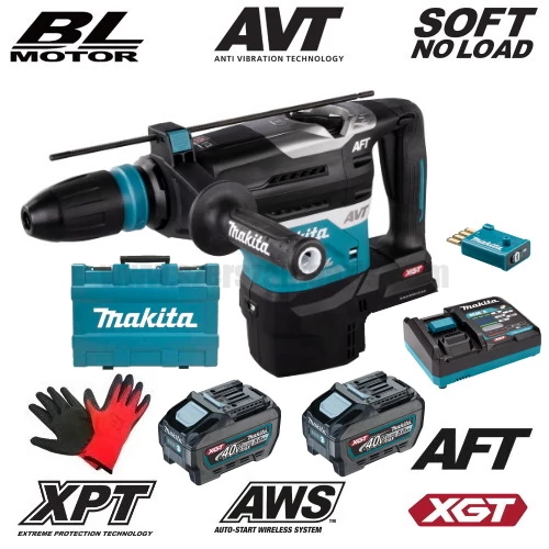 Makita HR005GT202 Akkus SDS-Max fúró-vésőkalapács 40V MAX XGT/8J/2x5.0Ah kofferben + AJÁNDÉK