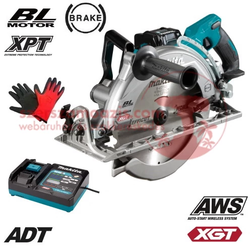Makita RS002GT101 Akkus hátsó markolatos körfűrész 40V MAX XGT/5.0Ah/185mm kofferben