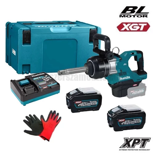 Makita TW010GT201 akkus Ütvecsavarozó 40V MAX XGT/2x5.0Ah FRRAS MAKPAC kofferben + AJÁNDÉK
