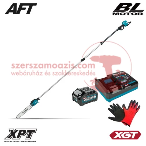 Makita UA004GM101 Akkus magassági ágvágó láncfűrész 40V MAX XGT 300mm/4.0Ah
