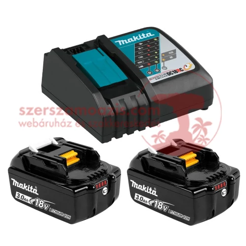 Makita BL1830B akkumulátor szett (2db BL1830B akku + DC18RC töltő csomag)