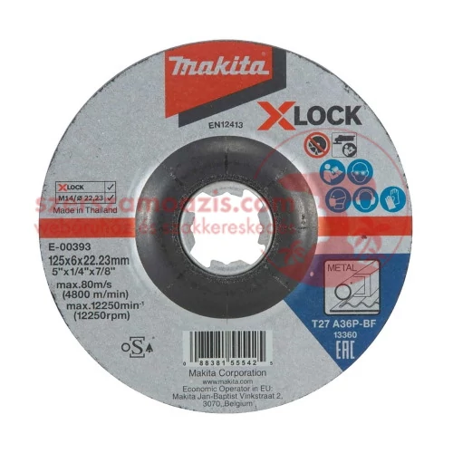 Makita X-LOCK csiszolókorong fémhez acélhoz 125x6mm A36P (E-00393)